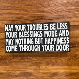 May Your Troubles Distressed Wooden Sign